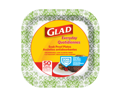 Glad 10.25" Square Paper Plates - 1.0 EA