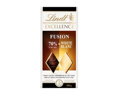 Lindt EXCELLENCE Fusion 70% Dark & White Chocolate Bar - 100.0 G