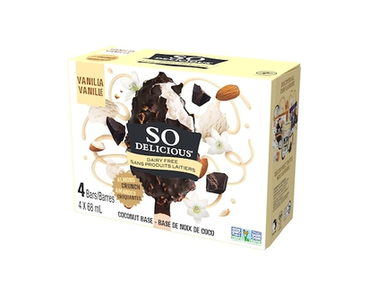 So Delicious Sans produits laitiers dessert glacé a la noix de coco, 4 barres noix de coco et amandes - 272.0 ML