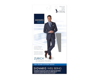 Sigvaris Sea Island Cotton Compression Socks, Men, Black - Size A - 1 EA