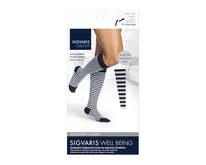 Sigvaris Microfiber Shades Compression Socks, Men, Onyx Stripe - Size B - 1 EA