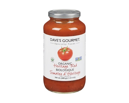 Daves Sauces Red Heirloom Organic Pasta Sauce - 737.0 G