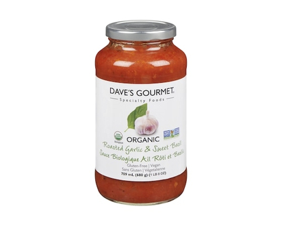 Daves Sauces Roasted Garlic & Sweet Basil Organic Pasta Sauce - 723.0 G
