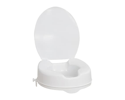Aquasense Siège de toilette surélevé avec couvercle, blanc, 10,16 cm - 1 EA