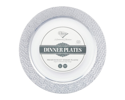 Decor Dà©cor Hammered White Plates, 10.25" - 1.0 EA