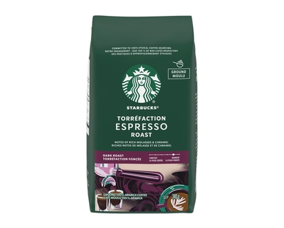 Starbucks Espresso Roast Dark Roast Ground Coffee Bag - 340 G