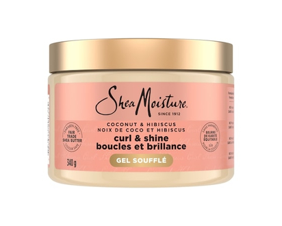 Shea Moisture Curling Gel Soufflé Leave-in Conditioner for thick, curly hair Coconut & Hibiscus moisturizes and defines curls 340 g - 340 G