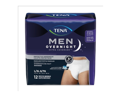 Tena Culottes de nuit pour hommes TENA Men Overnight Extra Coverage, Grand/Très grand - 12 CHA