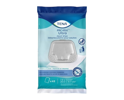 TENA Débarbouillettes ProSkin ultra pour adultes, 48 unités - 48.0 EA