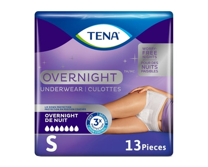 Tena Overnight Incontinence Underwear, Small - 13 EA