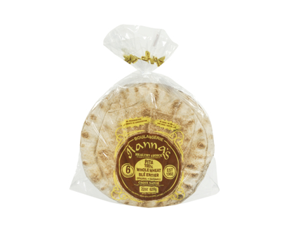 Hannas Pita, Large Whole Wheat - 1.0 EA