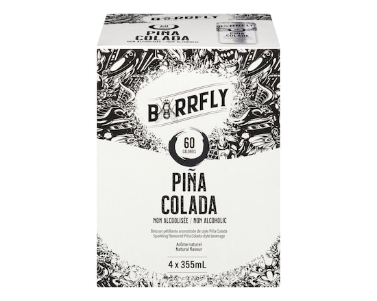 Barrfly Boisson pétillante aromatisée de style piña colada non alcoolisée - 355.0 ML