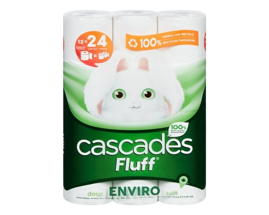 Fluff papier hygiénique doux enviro 2 épaisseurs - 12.0 EA