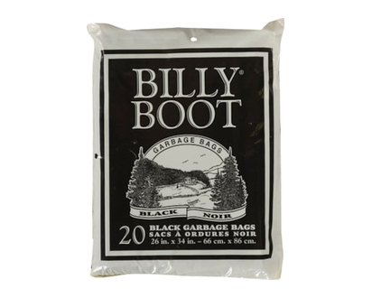 Billy Boot Garbage Bags, Black - 20.0 EA