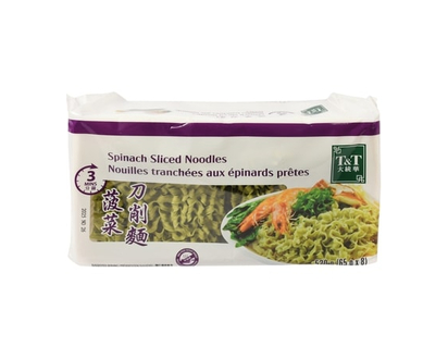 T&T 3-Minute Sliced Noodles, Spinach - 520.0 G
