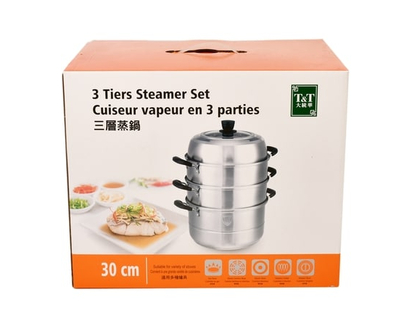 3 Tiers Steamer Set, 30cm - 1.0 EA