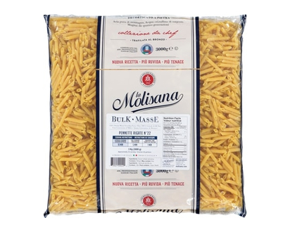 100% Durum Wheat Semolina Pasta Pennette Rigate N°22 - 3000 G