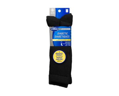 Dr Scholls Diabetic Black Men's Crews Size 7-12 2 Pairs - 2.0 EA