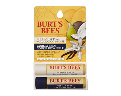 Burt's Bees 100% Natural Moisturizing Lip Balm, Coconut & Pear And Vanilla Bean - 2 Tubes - 8.5 G