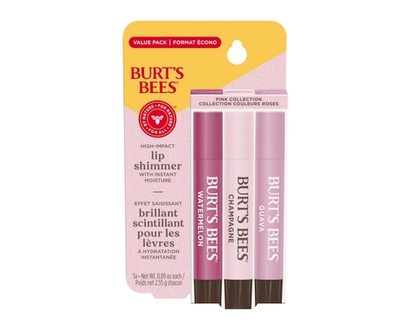 Burt's Bees Lip Shimmer, 100% Natural Origin Lip Gloss, Tinted Lip Colour Pack of 3 - (Nude) Peony, Fig, Raisin - 2.55 G