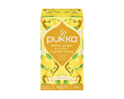 Flavoured Herbal Tea Sachets Lemon, Ginger & A Touch Of Manuka Honey Organic - 20.0 EA