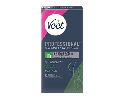 Veet® Professional™ Wax Strips, For Legs & Body, Dry Skin, With Aloe Vera - 20 EA