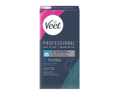Veet Bandes de cire professionnelles pour jambes et corps, peau sensible - 40.0 EA