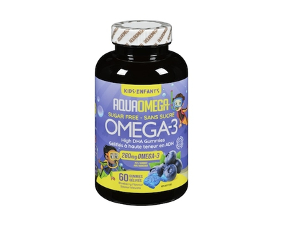 Aqua Omega Omega-3 High Dha Gummies Blueberry Flavour Kids - 60.0 EA