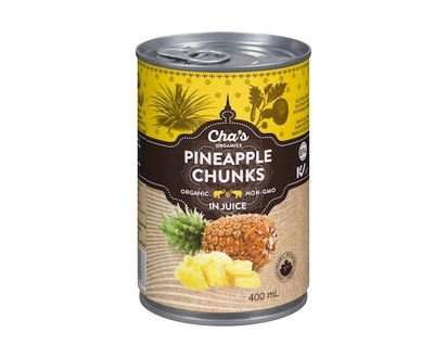 Cha's Organics Pineapple Chunks In Juice - 400.0 ML