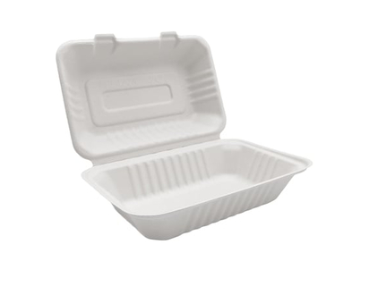 EmbraceGreen® 9x6x3-in Hinged Sugarcane Container - 50.0 EA