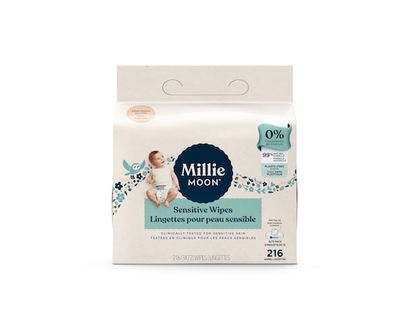 Millie Moon Sensitive Wipes - 3x72 pack, 216 Wipes - 216.0 EA