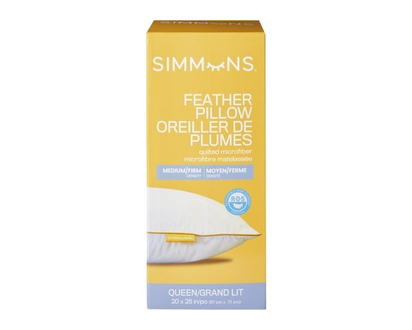 Simmons Queen Medium/Firm Feather Pillow - 1.0 EA