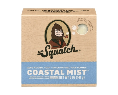 DR.Squatch Men's Natural Soap Coastal Mist Seaweed Extract & Sand Light Grit - 142.0 G
