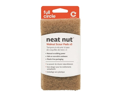Full Circle Set Of 3 Walnut Scour Pads - 3.0 EA