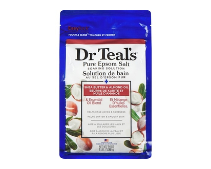 Dr Teal's Pure Epsom Salt Soak, Soften & Moisturize with Shea Butter & Almond Oil - 1360 G