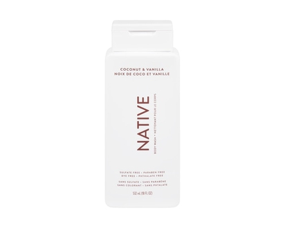 Native Natural Body Wash, Coconut and Vanilla, Sulfate Free, Paraben Free - 532.0 ML