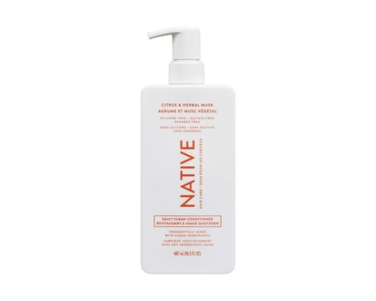 Native Shampooing nettoyage quotidien, agrumes et musc botanique, sans sulfate ni parabènes - 487.0 ML