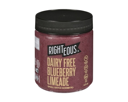 Righteous Small Batch Sorbetto Dairy Free Blueberry Limeade - 473.0 ML