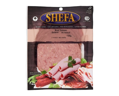 Shefa Kosher Beef Salami, Sliced - 125.0 G