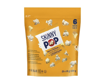 Skinny Pop Popcorn Pack, White Cheddar - 108.0 G