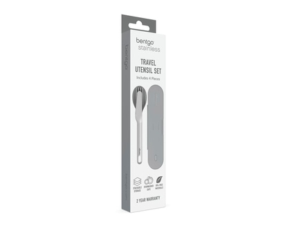 Bentgo Stainless Steel Utensil Set with Gray - 1.0 EA
