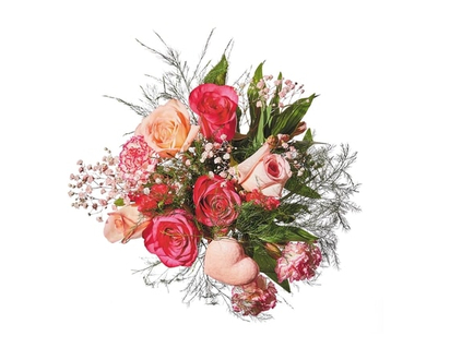 Fresh Floral Arrangement with Red or Pink Roses - 1.0 EA