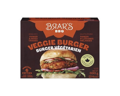 Brar's Bbq Veggie Burger Paneer & Mixed Veggies - 690.0 G