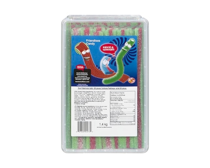 Kevin & William Candy Sour Watermelon Belts 200 Pieces - 1.4 KG