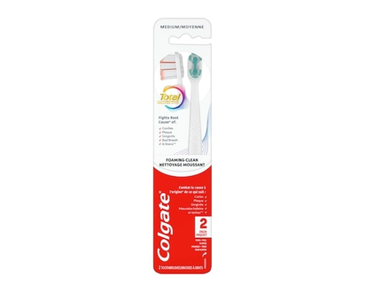 Colgate Total Active Prevention Toothbrushes Foaming Clean Medium - 2.0 EA