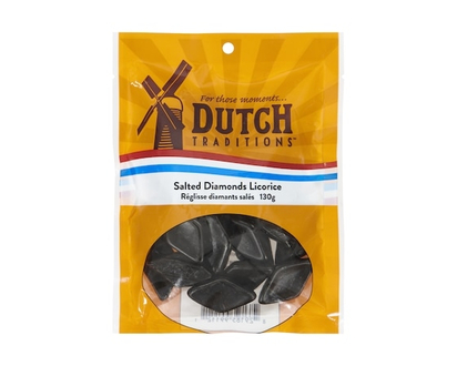 Dutch Traditions Salted Diamonds Licorice - 135.0 G