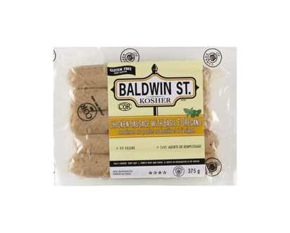 Baldwin St. Kosher Chicken Sausage with Basil - 375.0 G