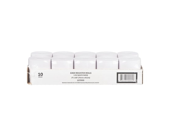 Cash Register Rolls 1 Ply-White Paper - 1.0 EA