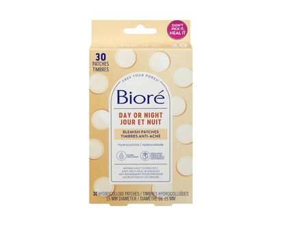Biore Timbres anti-boutons jour et nuit, timbres hydrocolloïdes pour couvrir les boutons et réduire leur taille de Bioré — Sans colorant - 30 CHA
