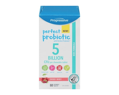 Progressive Perfect Probiotic 5 Billion Cfu Per Chewable Tablet Kids Formula Cherry Berry - 60.0 EA